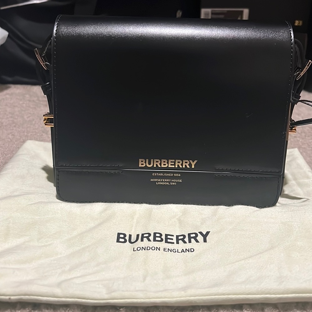 Burberry Small Grace Black Calf Leather Crossbody Bag